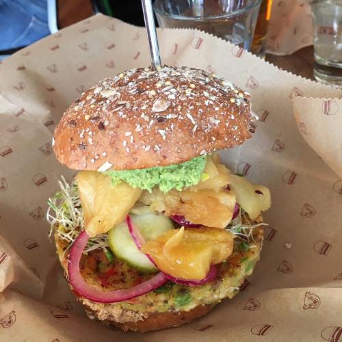 Veggie Burger Spotlight – Farmer's Quinoa Veggie Patty on Sprout Bun From Bareburger in NYC