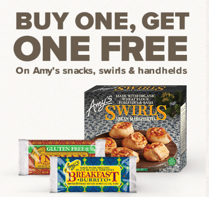 Snag This Rare Amy's Kitchen Coupon for Buy One Get One Free Vegetarian Snacks, Swirls and Handhelds
